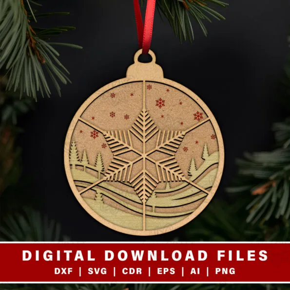 7 Free Laser Cut Files for Christmas Ornaments to Create a Cozy, Unique Home 4 Winter Wonderland Snowflake Free Laser Cut Files for Christmas