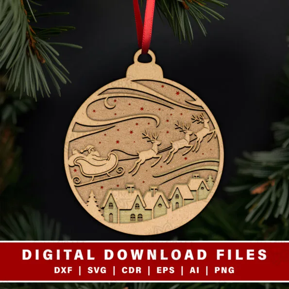 7 Free Laser Cut Files for Christmas Ornaments to Create a Cozy, Unique Home 8 Santa’s Sleigh Ride Free Laser Cut Files for Christmas