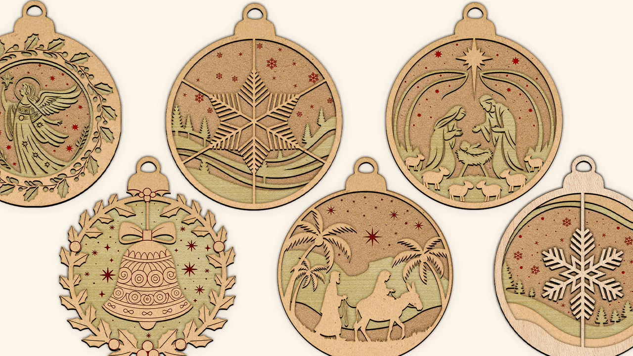 7 Free Laser Cut Files for Christmas Ornaments