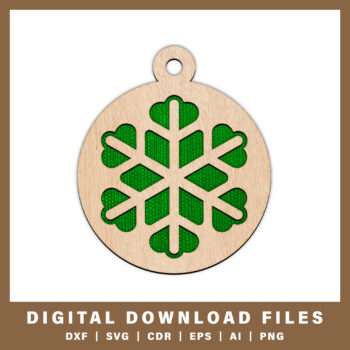 Bold snowflake ornament design DXF, SVG, CDR, EPS, AI, and PNG files