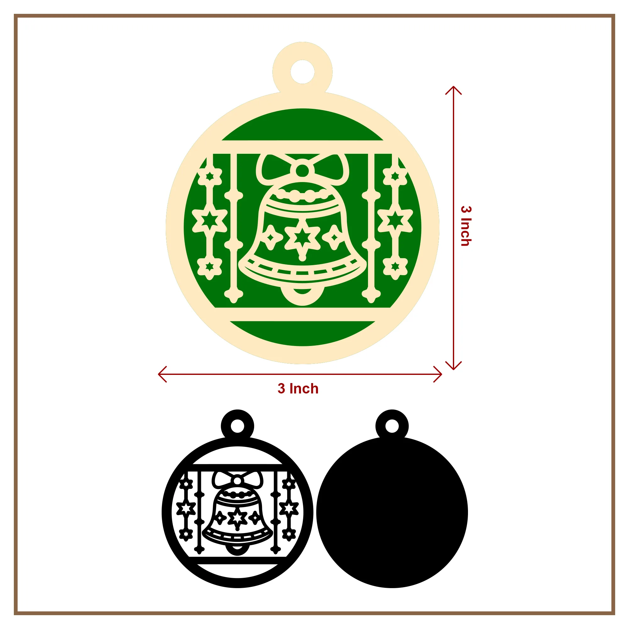 Decorative bell ornament with hanging stars vector files