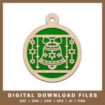 decorative-bell-ornament-with-hanging-stars-with-noble-fir-tree