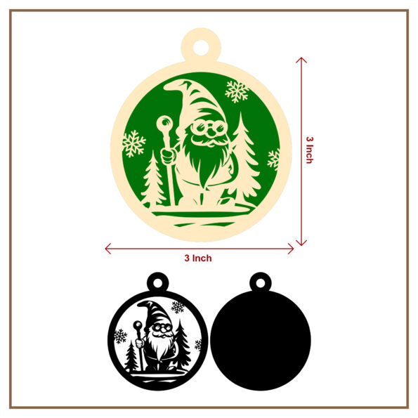 Festive gnome in snowy forest ornament vector files