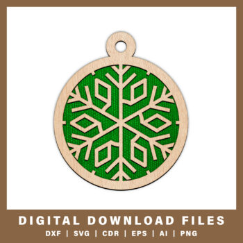 Intricate geometric snowflake ornament DXF, SVG, CDR, EPS, AI, and PNG files