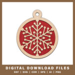 Intricate snowflake ornament DXF, SVG, CDR, EPS, AI, and PNG files