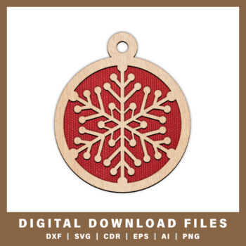 Intricate snowflake ornament DXF, SVG, CDR, EPS, AI, and PNG files