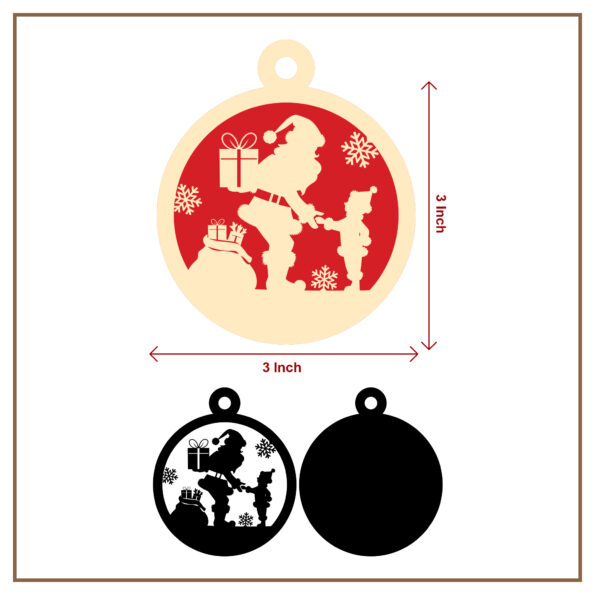 Santa giving gift to child ornament vector files